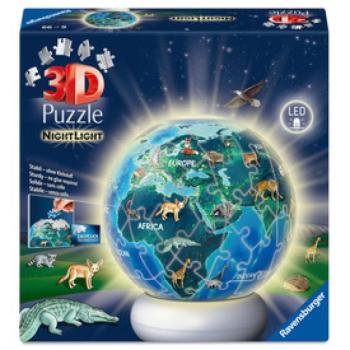 Puzzle 3D - A Föld éjszaka éjjeli fény kép