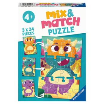 Puzzle 3x24 db - Kedves dínók kép