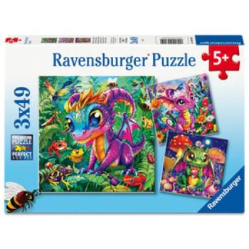 Puzzle 3x49 db - Bébisárkányok kép