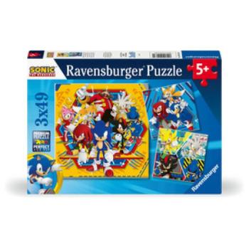 Puzzle 3x49 db - Sonic a sündisznó kép