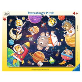 Puzzle 40 db - Állati űrhajósok! kép