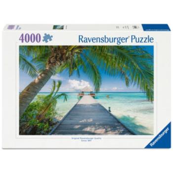 Puzzle 4000 db - Álom tengerpart a Maldív-szigeteken kép