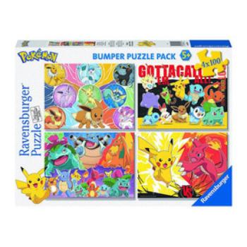 Puzzle 4x100 db - Pokemon kép