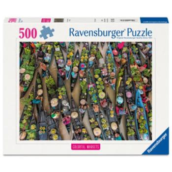 Puzzle 500 db - Lebegő piac Indonéziában kép