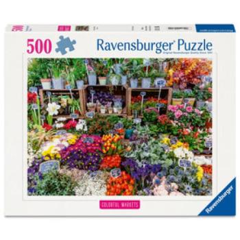 Puzzle 500 db - Virágpiac Franciaországban kép