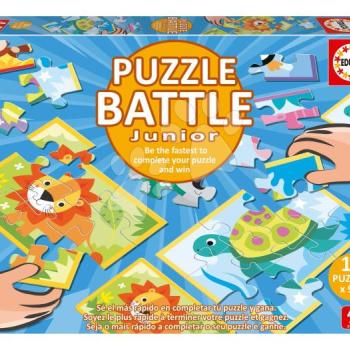 Puzzle Battle állatok Animals Junior Educa 16 fajta puzzle 144 darabos és 16 kártya ábrákkal 4 évtől kép