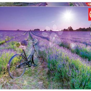 Puzzle Bike in a Lavender Field Educa 1000 darabos és Fix ragasztó kép