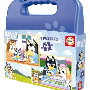 Puzzle Bluey Educa 2x48 darabos kofferben 4 évtől kép