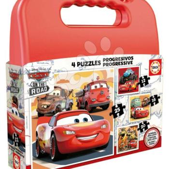 Puzzle Cars Disney Progressive Educa 12-16-20-25 darabos kofferben kép