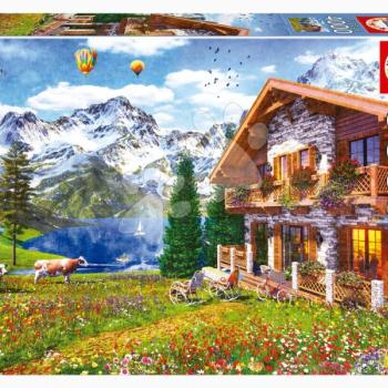 Puzzle Chalet in the Alps Educa 4000 darabos és Fix ragasztó kép