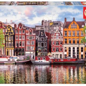 Puzzle Dancing Houses Amsterdam Educa 1000 darabos és Fix ragasztó 11 évtől kép