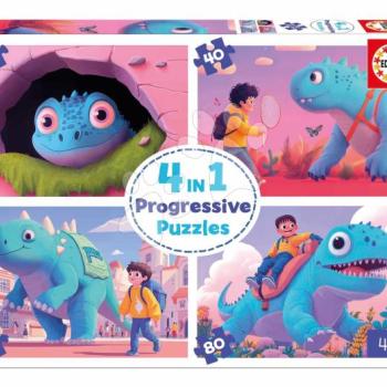 Puzzle Dínók Progresssive Educa progresszív 20-40-60-80 darabos kép