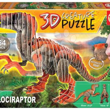 Puzzle dinoszaurusz Velociraptor 3D Creature Educa hossza 55 cm 64 darabos kép