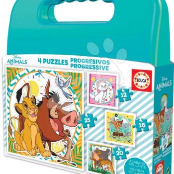 Puzzle Disney Animals kofferben Progressive Educa 12-16-20-25 darabos kép