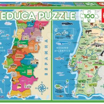 Puzzle Distritos Portugália térképe Educa 2x100 darabos 6 évtől kép