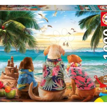 Puzzle Dogs on the Beach Educa 1000 darabos és Fix ragasztó kép
