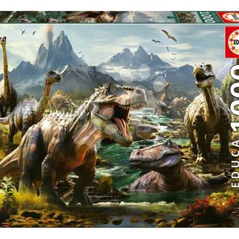 Puzzle Fierce Dinosaurs Educa 1000 darabos és Fix ragasztó kép