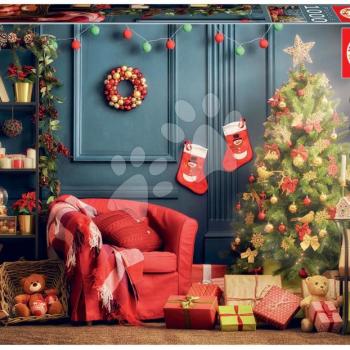 Puzzle Genuine Christmas Corner Educa 1000 darabos és Fix ragasztó kép