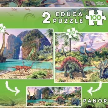 Puzzle gyerekeknek Dino Educa 2x100 db 15620 színes kép