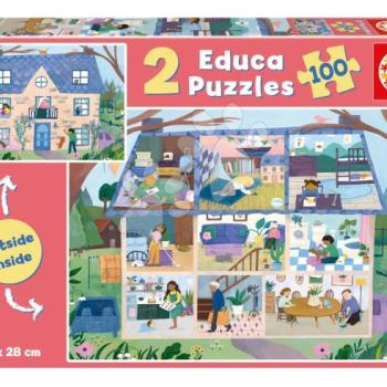 Puzzle Ház Inside&Outside House Educa 2x100 darabos 6 évtől kép