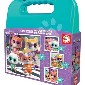 Puzzle kofferben Super Kitties Disney Educa progresszív 12-16-20-25 darabos kép