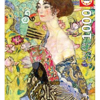 Puzzle Lady With a Fan Gustav Klimt Educa 1000 darabos és Fix ragasztó kép