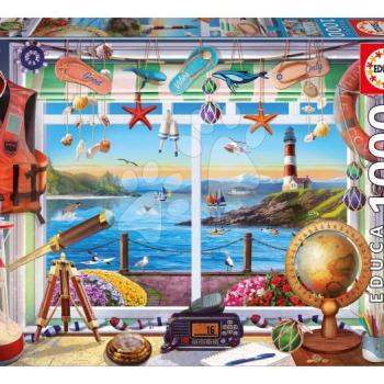 Puzzle Life in the Port Educa 1000 darabos és Fix ragasztó kép