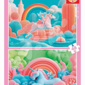 Puzzle Magic Unicorns Educa 2x48 darabos kép