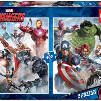 Puzzle Marvel Mania Educa 2x500 darabos és Fix ragasztó 11 évtől kép