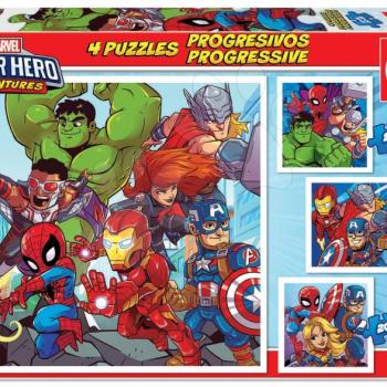 Puzzle Marvel Super Heroe Adventures Progressive 4in1 Educa 12-16-20-25 darabos kép