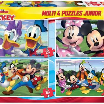 Puzzle Mickey Mouse Disney Multi 4 Junior Educa 20-40-60-80 darabos 4 évtől kép