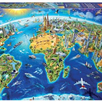 Puzzle Miniature series World Landmarks Educa 1000 darabos és Fix ragasztó kép