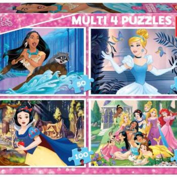 Puzzle Multi 4 Disney Princess Educa 50-80-100-150 darabos 5 évtől kép