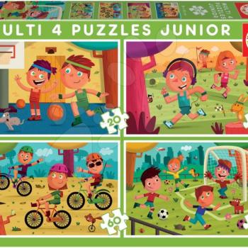Puzzle Multi 4 Junior Sport Educa 20-40-60-80 darabos 4 évtől kép
