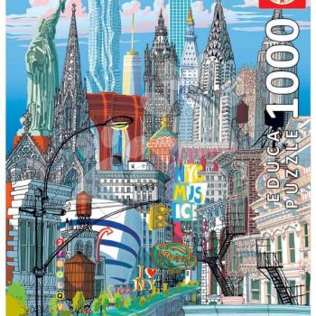 Puzzle New York Carlo Stanga Educa 1000 darabos és Fix ragasztó kép