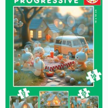 Puzzle Nyuszik Bunny City Progressive Educa progresszív 12-16-20-25 darabos kép