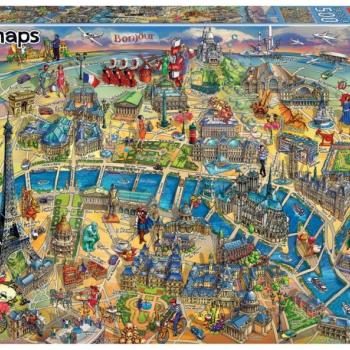 Puzzle Paris Map Educa 500 darabos és Fix puzzle ragasztó 11 évtől kép