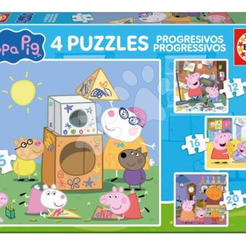 Puzzle Peppa Pig Progressive Educa progresszív 12-16-20-25 darabos kép