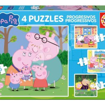 Puzzle Peppa Pig Progressive Educa progresszív 6-9-12-16 darabos kép