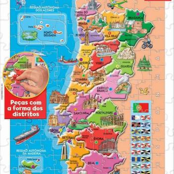 Puzzle Portugália térképe nevezetességekkel Educa 150 darabos 7 évtől kép