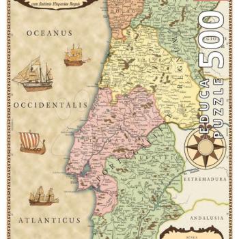 Puzzle Portugália történelmi térképe Educa 500 darabos és Fix ragasztó 11 évtől kép