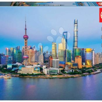 Puzzle Shanghai Skyline at Sunset Educa 1000 darabos és Fix ragasztó kép