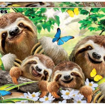 Puzzle Sloth Family Selfie Educa 500 darabos és Fix ragasztó 11 évtől kép