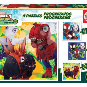 Puzzle Spidey Dino Marvel Progressive Educa progresszív 12-16-20-25 darabos kép