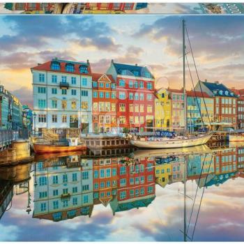 Puzzle Sunset At Copenhagen Harbour Educa 2000 darabos és Fix ragasztó kép