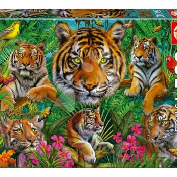 Puzzle Tiger Jungle Educa 500 darabos és Fix ragasztó kép