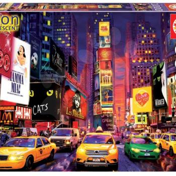 Puzzle Time Square, New York Neon Educa 1000 darabos és Fix ragasztó 11 évtől kép