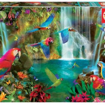 Puzzle Tropical Parrots Educa 1000 darabos és Fix ragasztó 11 évtől kép