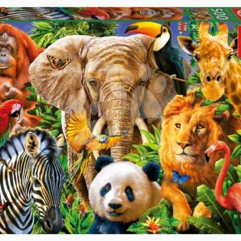 Puzzle Wild Animal Collage Educa 500 darabos és Fix ragasztó kép
