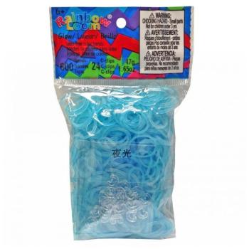 Rainbow Loom eredeti világító gumik gyerekeknek 600 darab 20509 kék kép